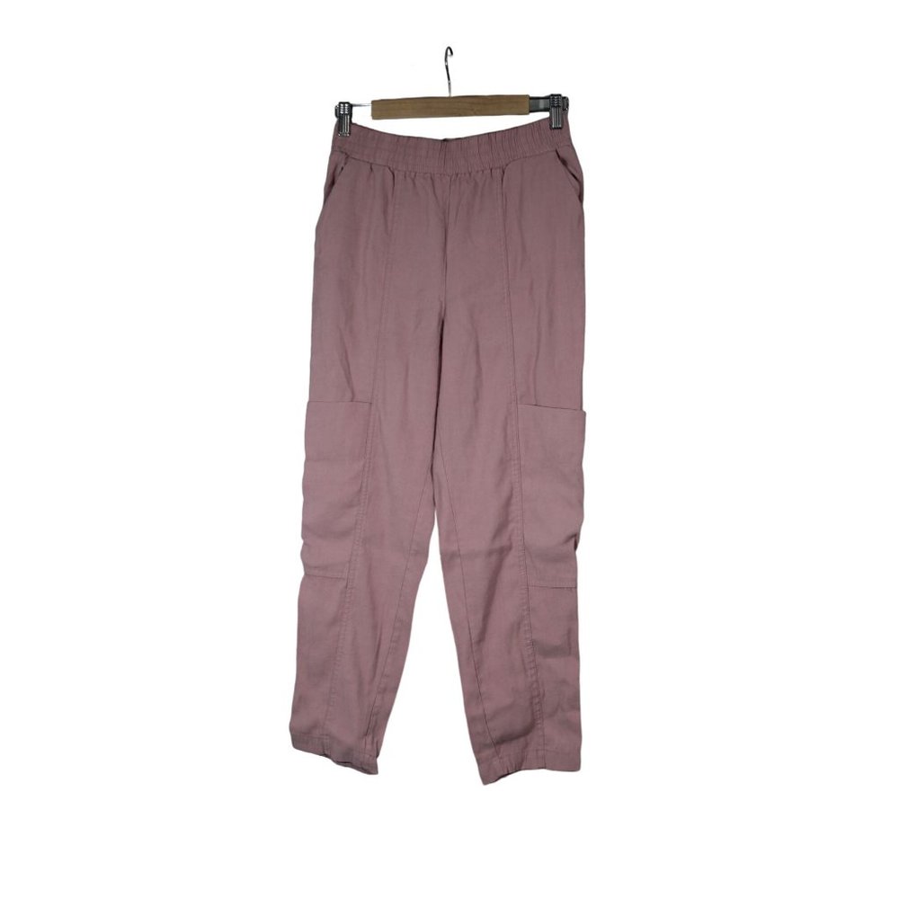 Zara women's youth chalk pink elastic waist crop cargo jogger pants M